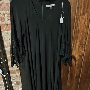 Donny And Nicole Black Dress with Lace Detail